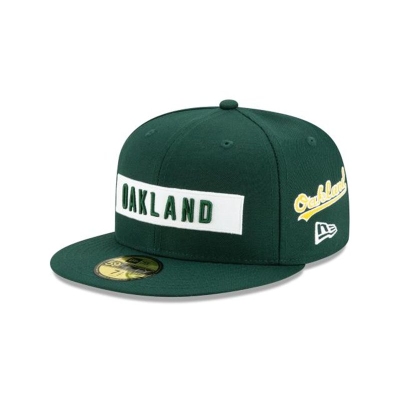 Oakland Athletics Gorra | New Era MLB Boxed Wordmark 59fifty Fitted Cap Mexico - Verdes